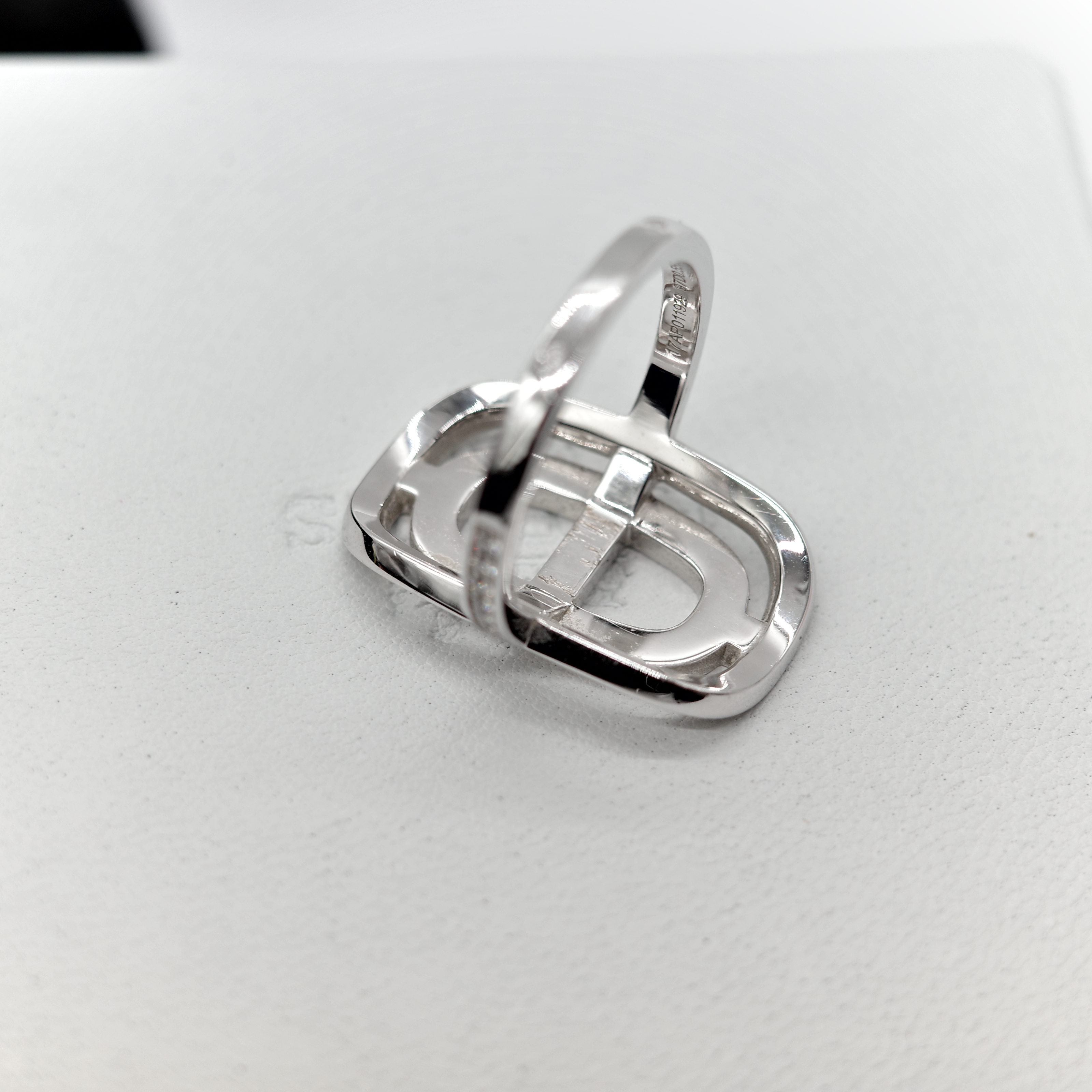 Hermès 愛馬仕 Chaine d'Ancre 18K白金 鑲鑽 戒指 52-1