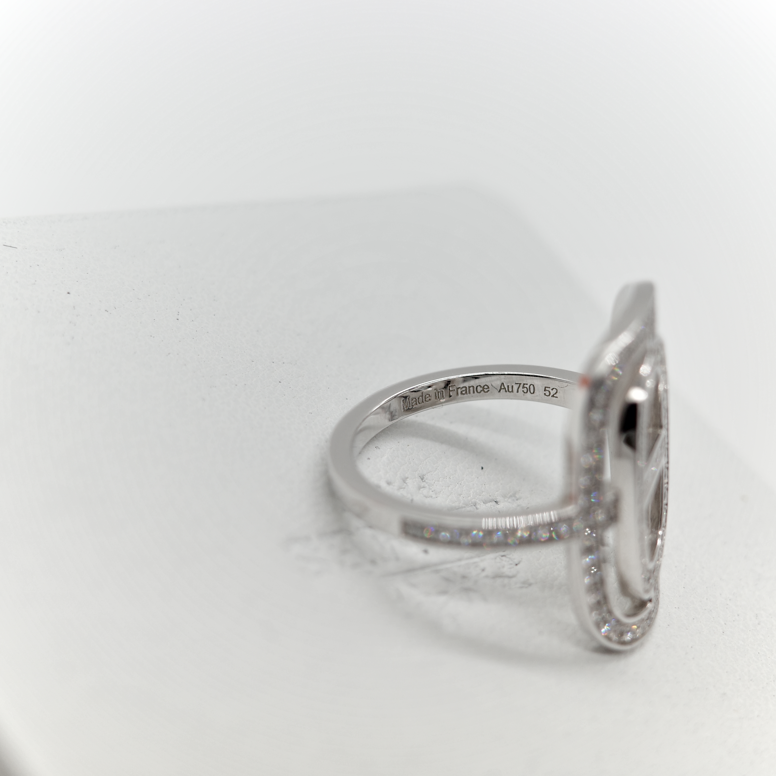 Hermès 愛馬仕 Chaine d'Ancre 18K白金 鑲鑽 戒指 52-9