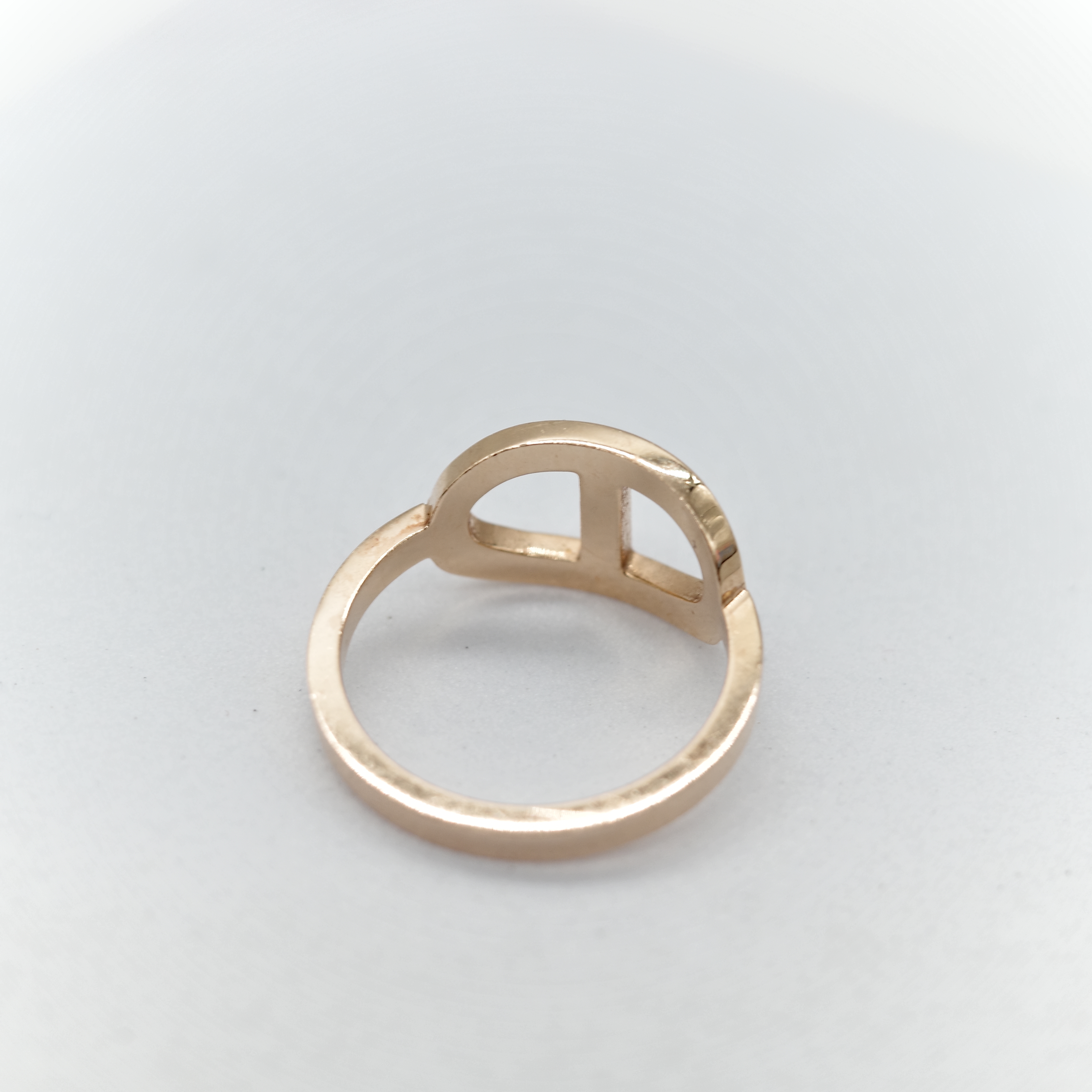 Hermès 愛馬仕 18K 金 Chaine d'ancre Contour 豬鼻子 鑲鑽 戒指 52-7
