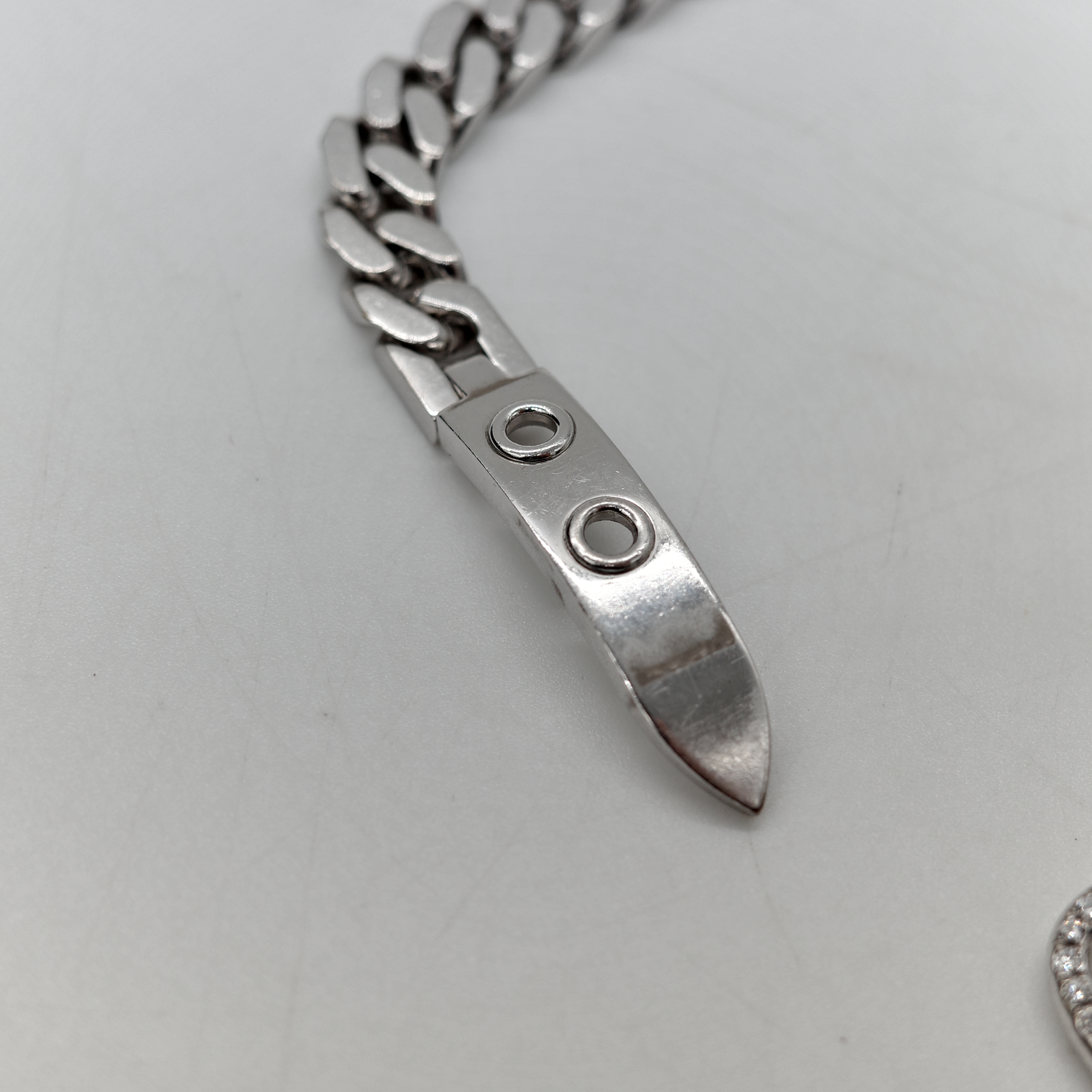 Hermès 愛馬仕 Boucle 18K 白金 古巴鏈 0.18ct 鑲鑽 手鍊-7