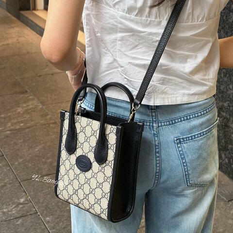 S5489-Gucci 深藍牛皮老花琴譜包
