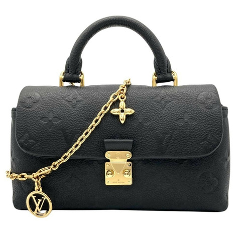 路易威登 Nano Madeleine 手提包，Monogram Empreinte，Noir（黑色），金色五金配件，RFID，鏈條肩帶