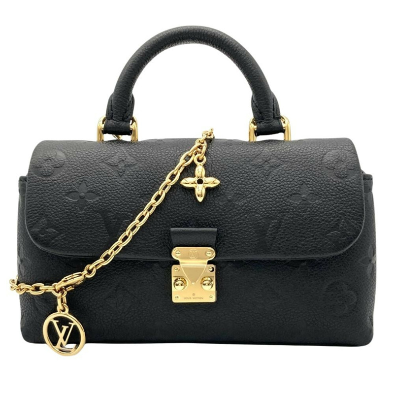路易威登 Nano Madeleine 手提包，Monogram Empreinte，Noir（黑色），金色五金配件，RFID，鏈條肩帶-0