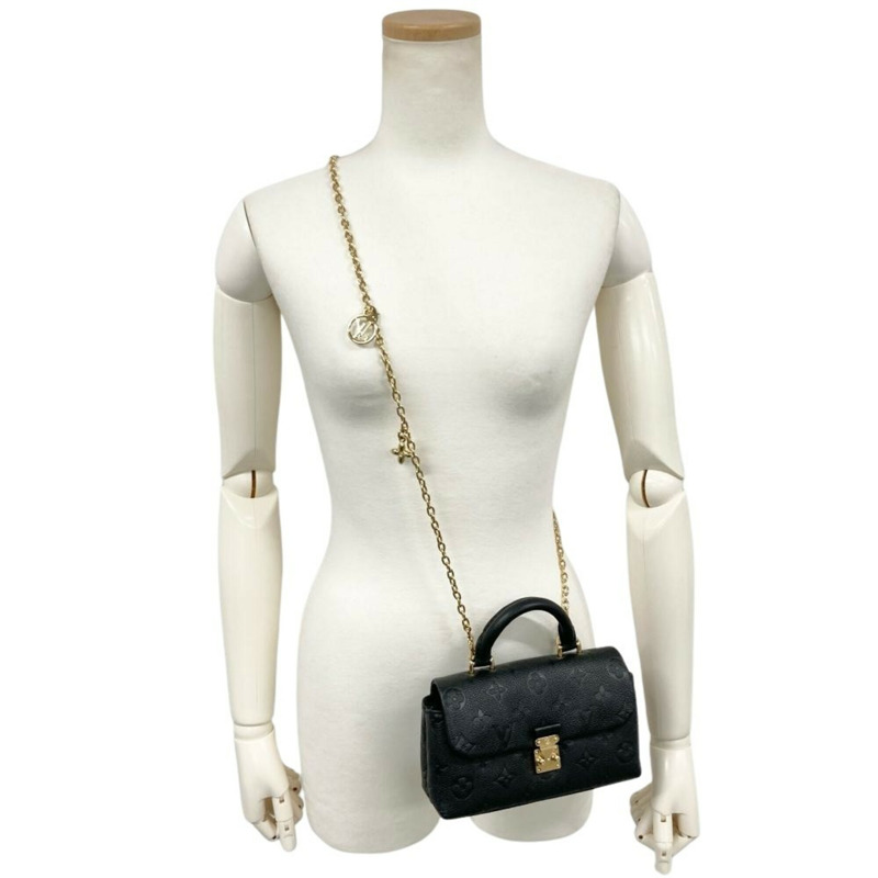 路易威登 Nano Madeleine 手提包，Monogram Empreinte，Noir（黑色），金色五金配件，RFID，鏈條肩帶-6