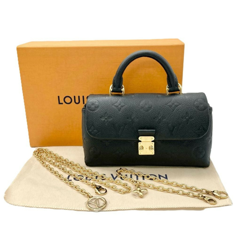 路易威登 Nano Madeleine 手提包，Monogram Empreinte，Noir（黑色），金色五金配件，RFID，鏈條肩帶-7