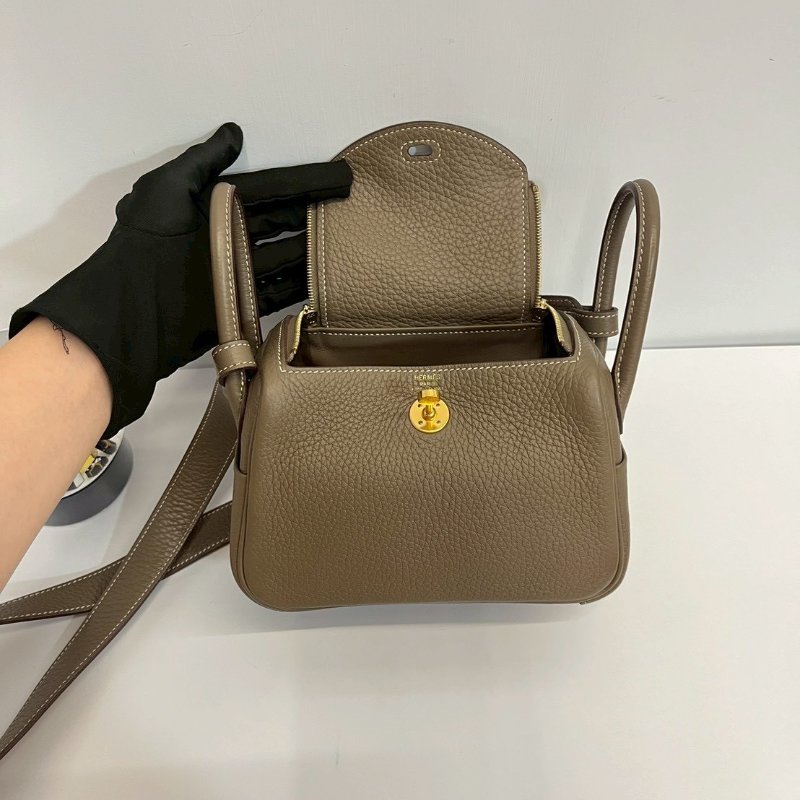 Hermes Mini Lindy二代 大象灰 金釦 W刻TC皮-15
