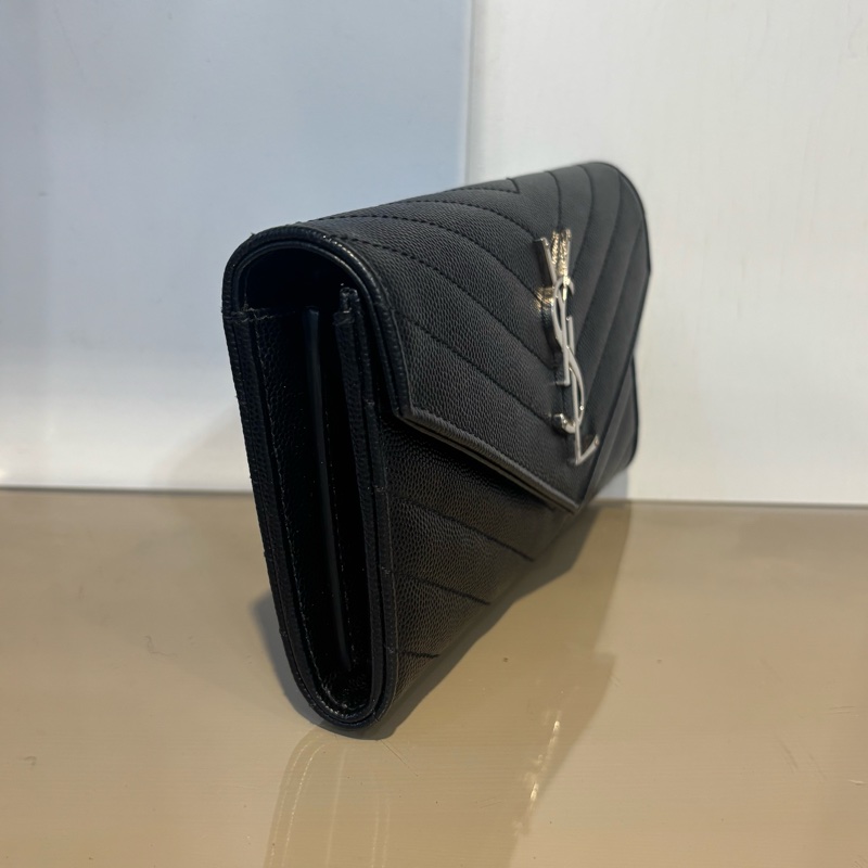 YSL 黑荔枝牛皮Cassandre 12卡長夾-2