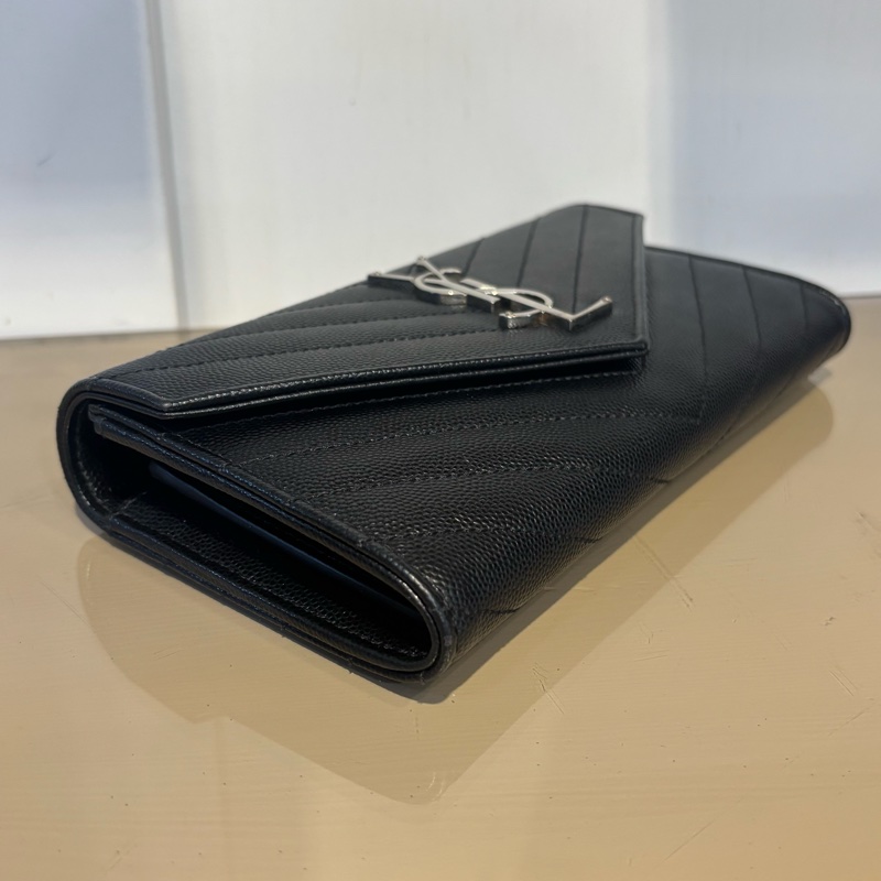 YSL 黑荔枝牛皮Cassandre 12卡長夾-4