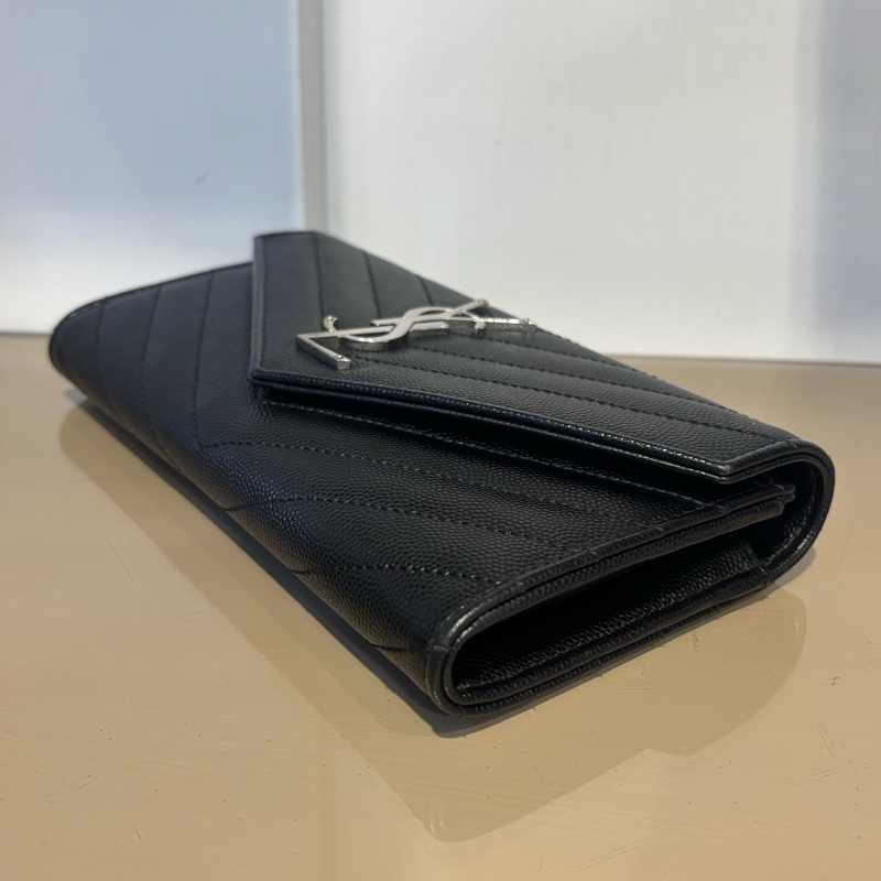 YSL 黑荔枝牛皮Cassandre 12卡長夾-5