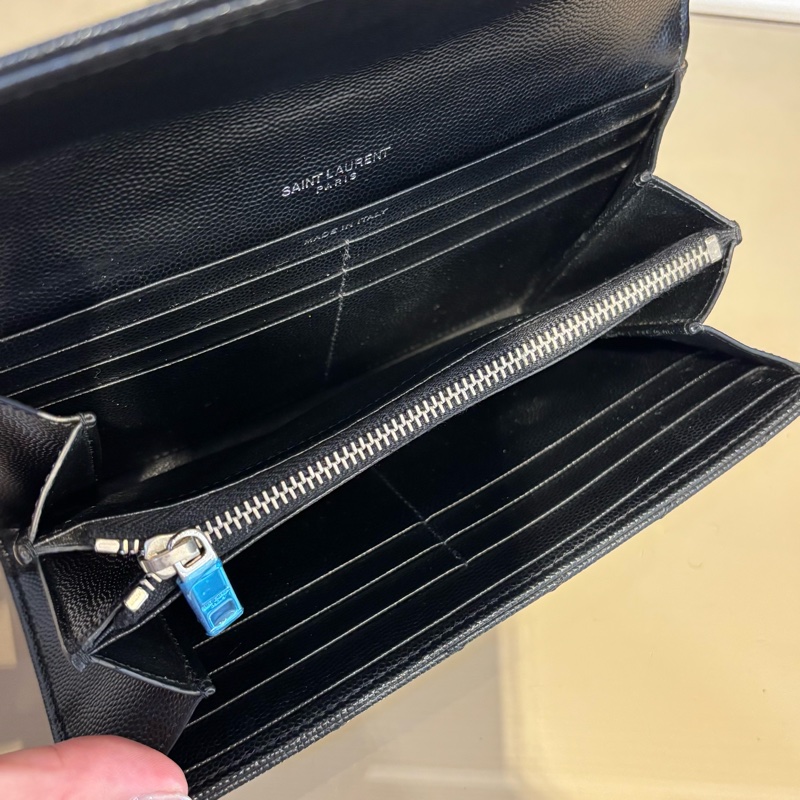YSL 黑荔枝牛皮Cassandre 12卡長夾-7