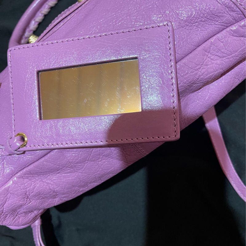Balenciaga 巴黎世家紫金釦機車包-4