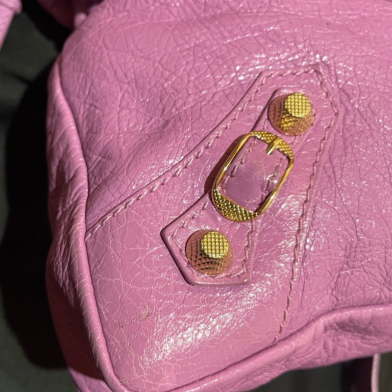 Balenciaga 巴黎世家紫金釦機車包-19