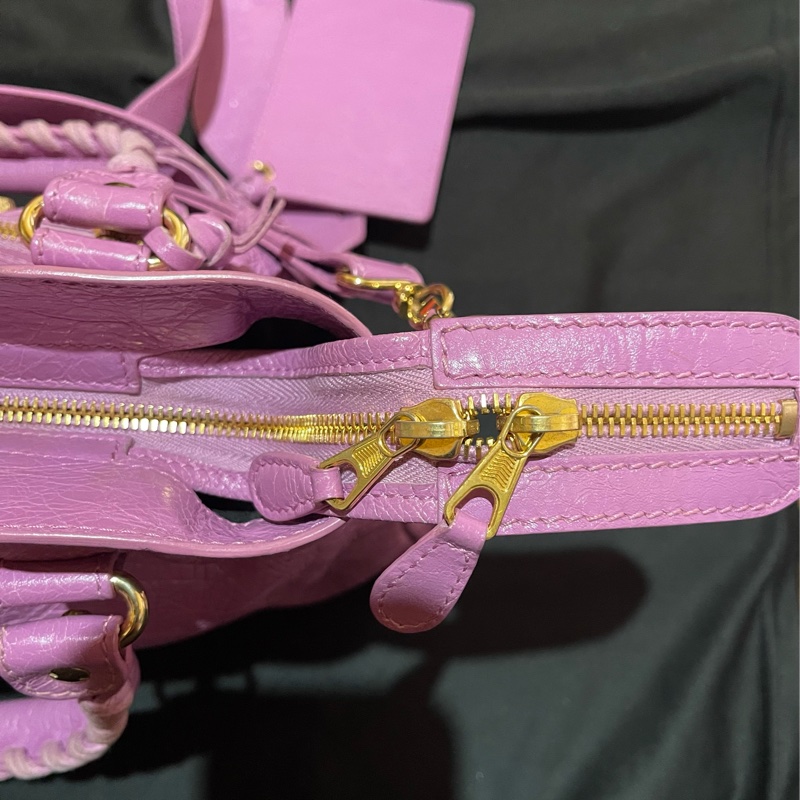 Balenciaga 巴黎世家紫金釦機車包-20