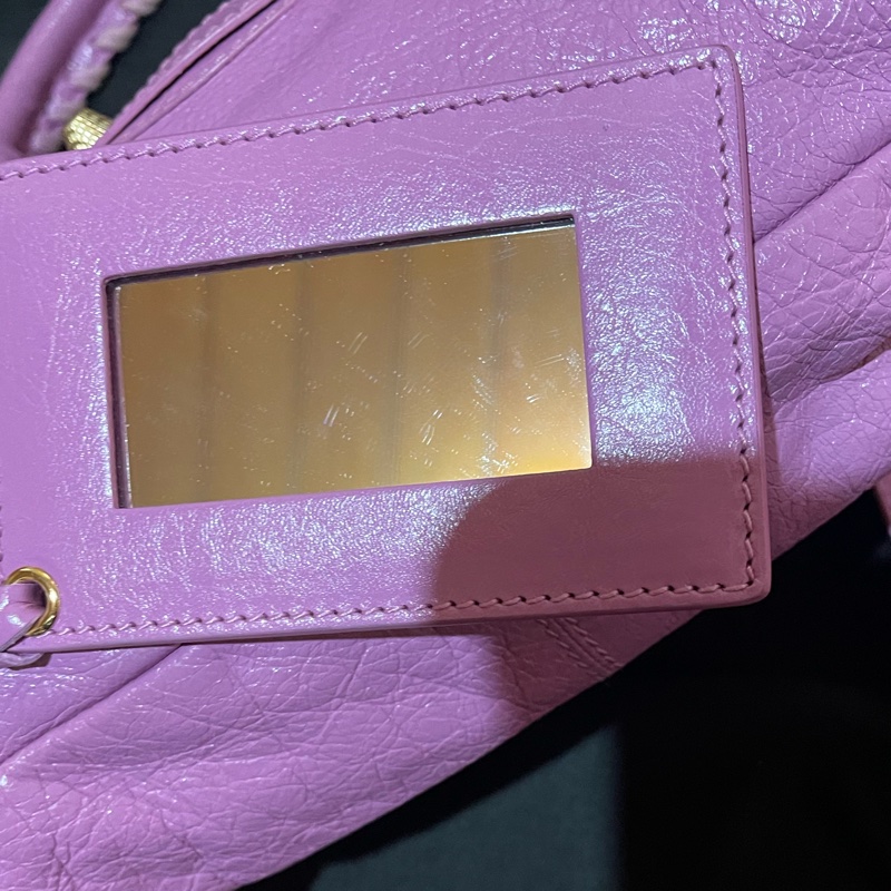 Balenciaga 巴黎世家紫金釦機車包-24
