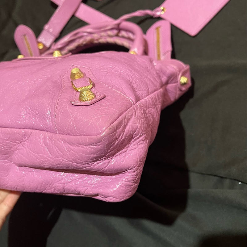 Balenciaga 巴黎世家紫金釦機車包-29