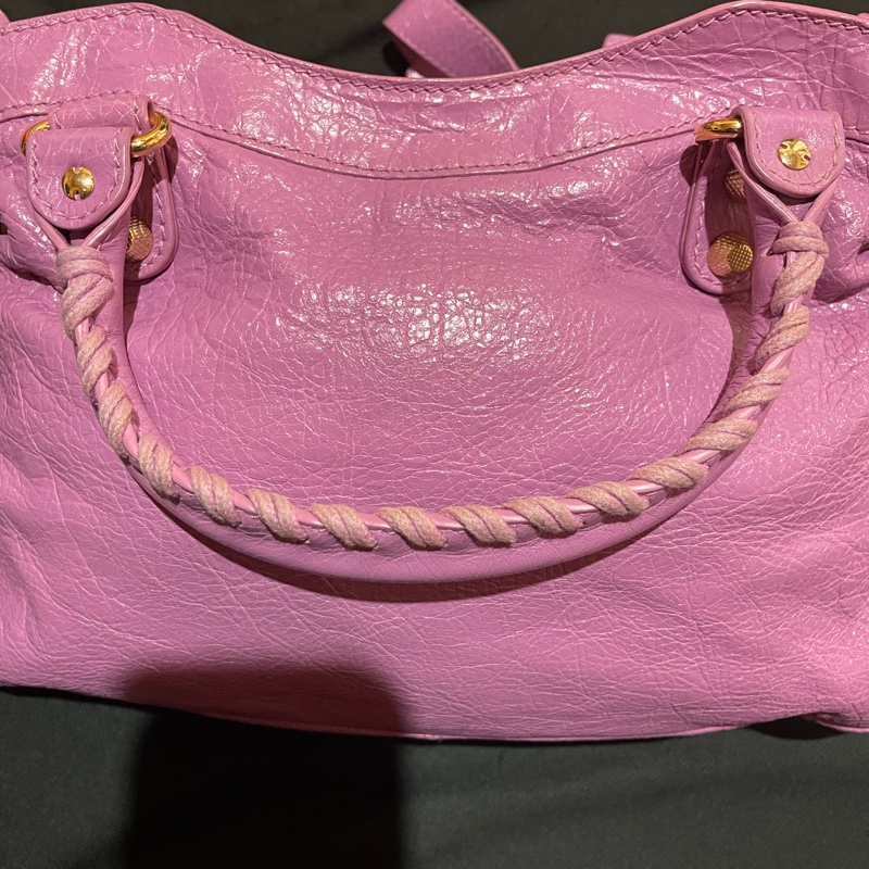 Balenciaga 巴黎世家紫金釦機車包-38