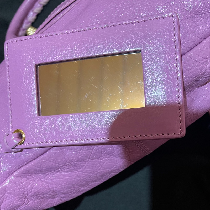 Balenciaga 巴黎世家紫金釦機車包-44