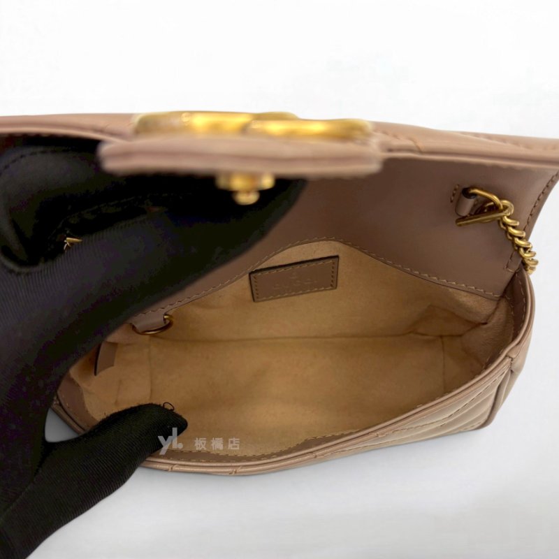 S5502-Gucci Mormont迷你裸色鍊條包-5