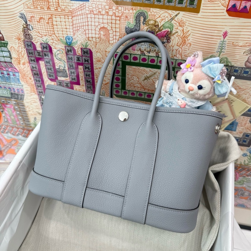 99新Hermes愛馬仕 mini花園23 gp P0木偶灰銀扣 G刻 togo皮❤️正品-1