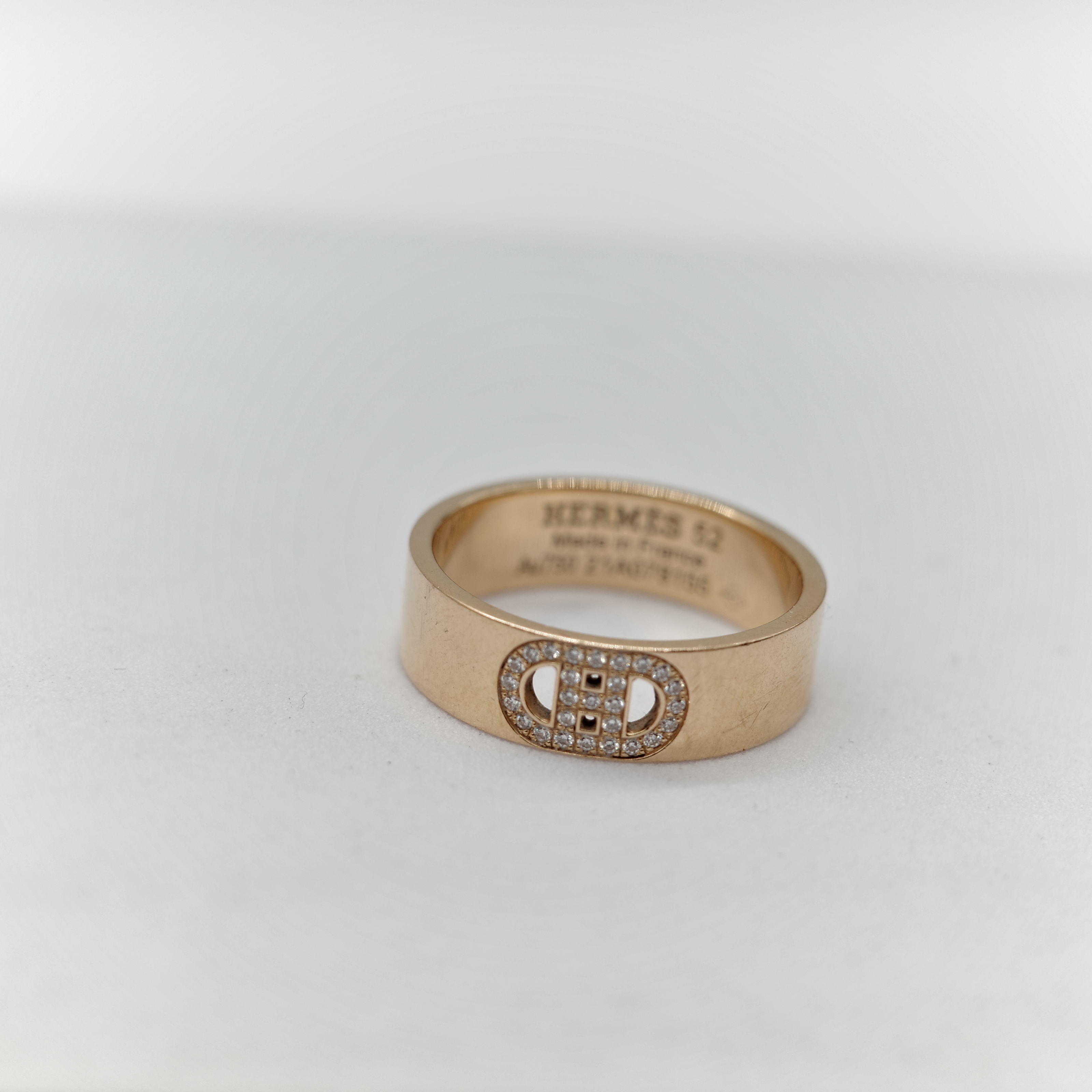 Hermès 愛馬仕 18K 金 H D'Ancre 鑽石 戒指 52 號-8