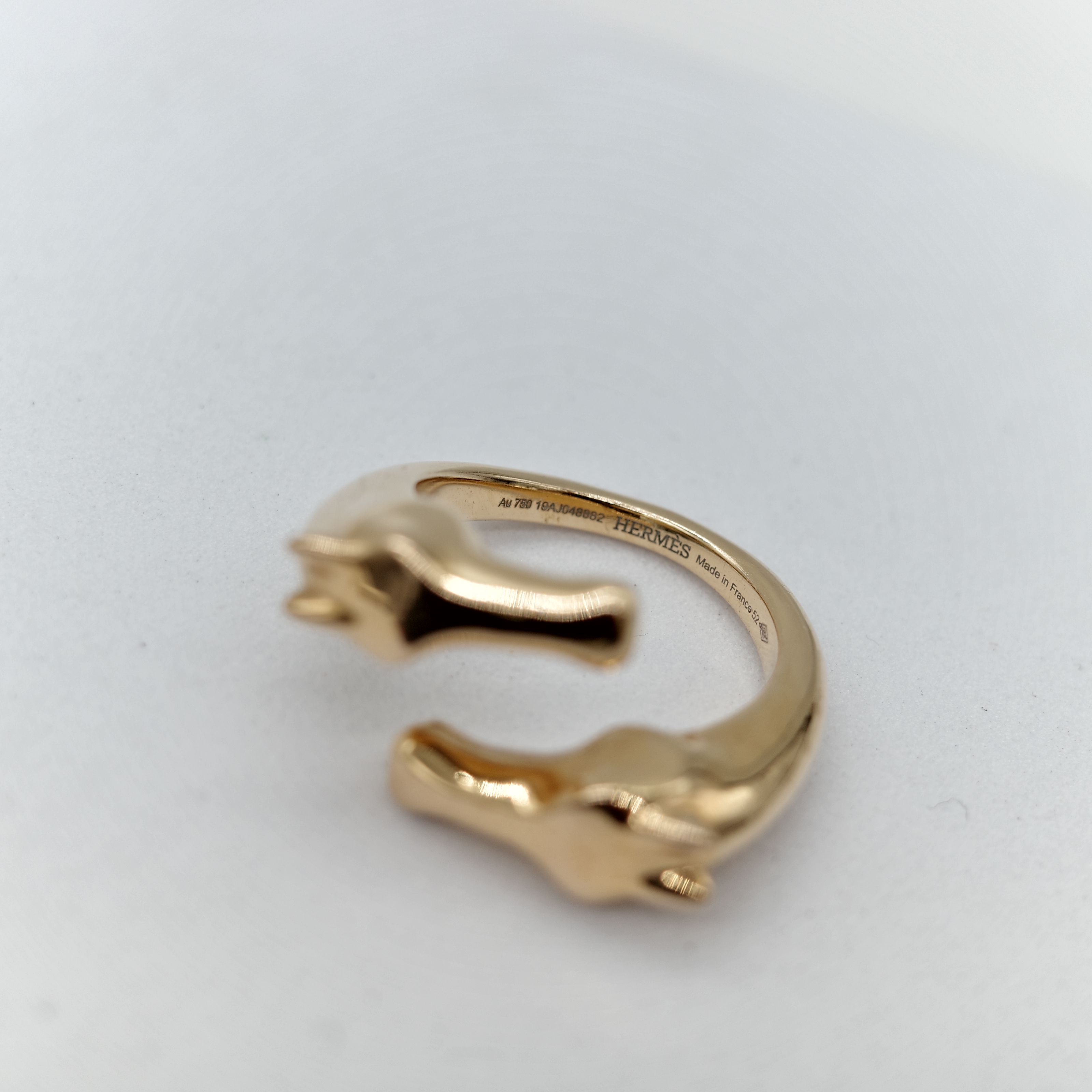 Hermès 愛馬仕 Galop 18K 玫瑰金 馬頭 戒指 52-3