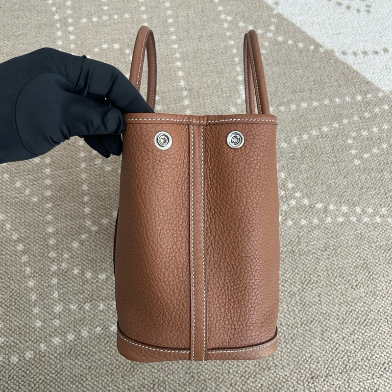 Hermes/愛馬仕 花園30金棕色手提包托特包 銀扣togo皮 D刻🤎99新 🟤正品-2