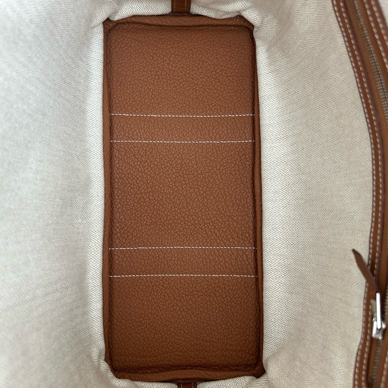 Hermes/愛馬仕 花園30金棕色手提包托特包 銀扣togo皮 D刻🤎99新 🟤正品-7
