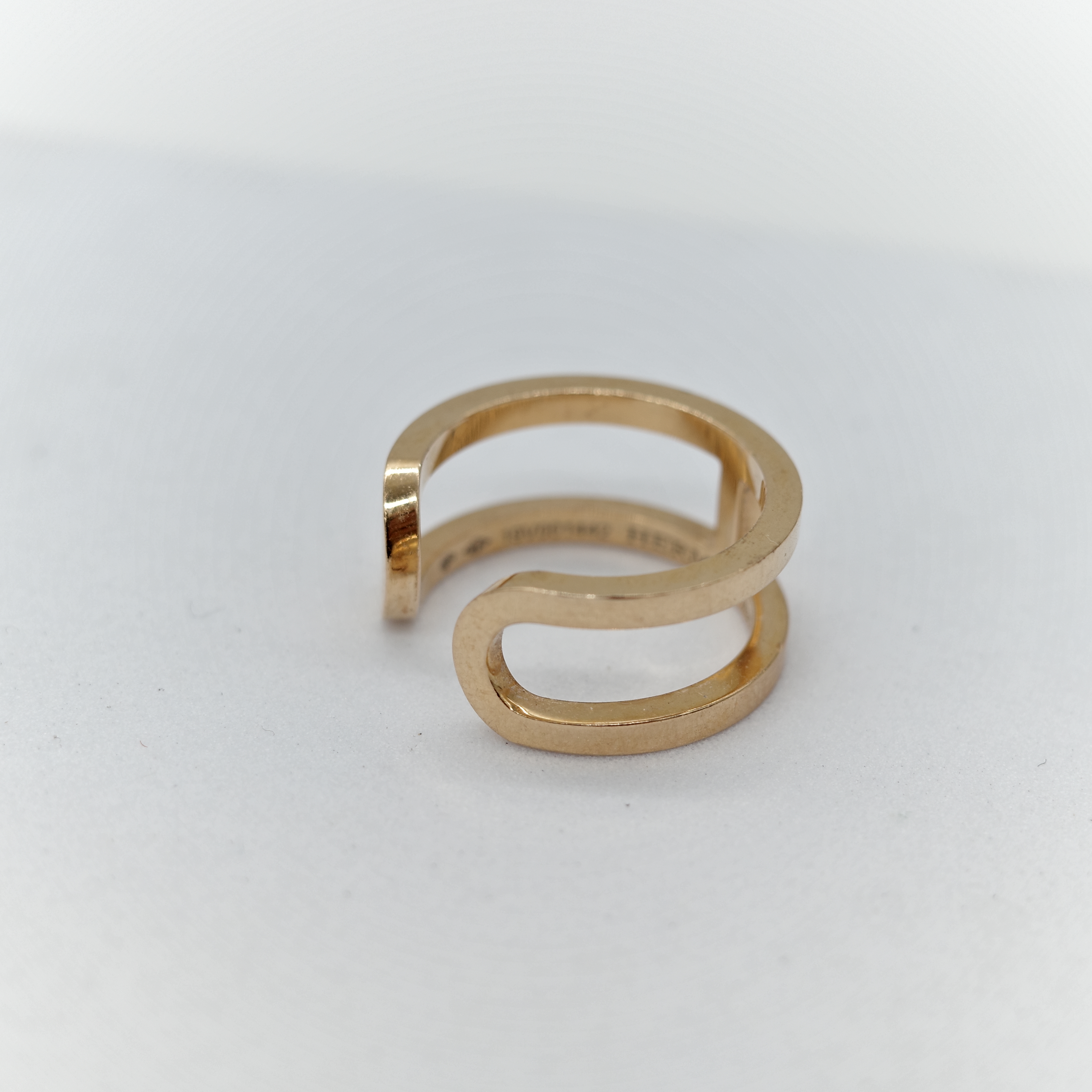Hermès 愛馬仕 18K 金 H釦 戒指 50-1