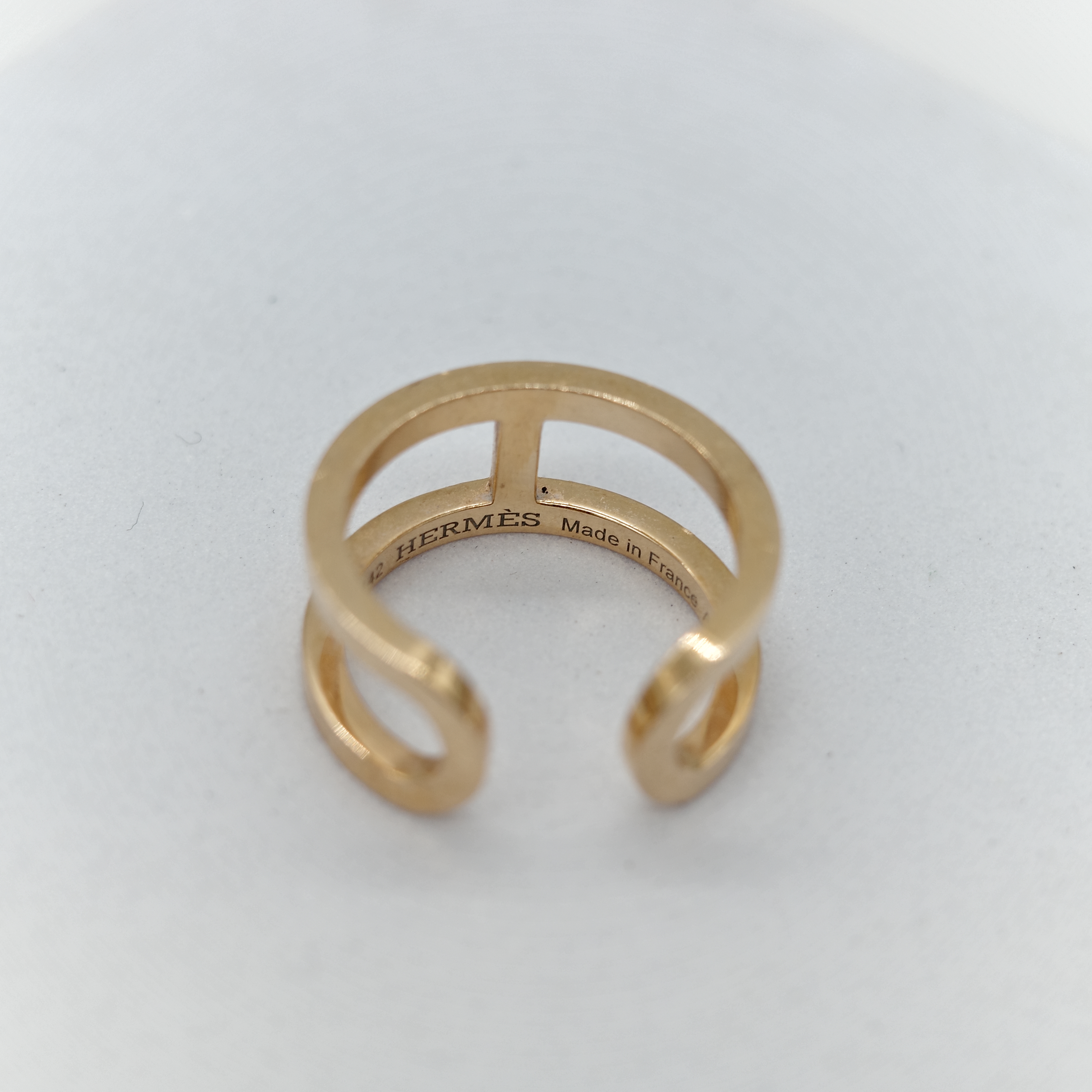 Hermès 愛馬仕 18K 金 H釦 戒指 50-4
