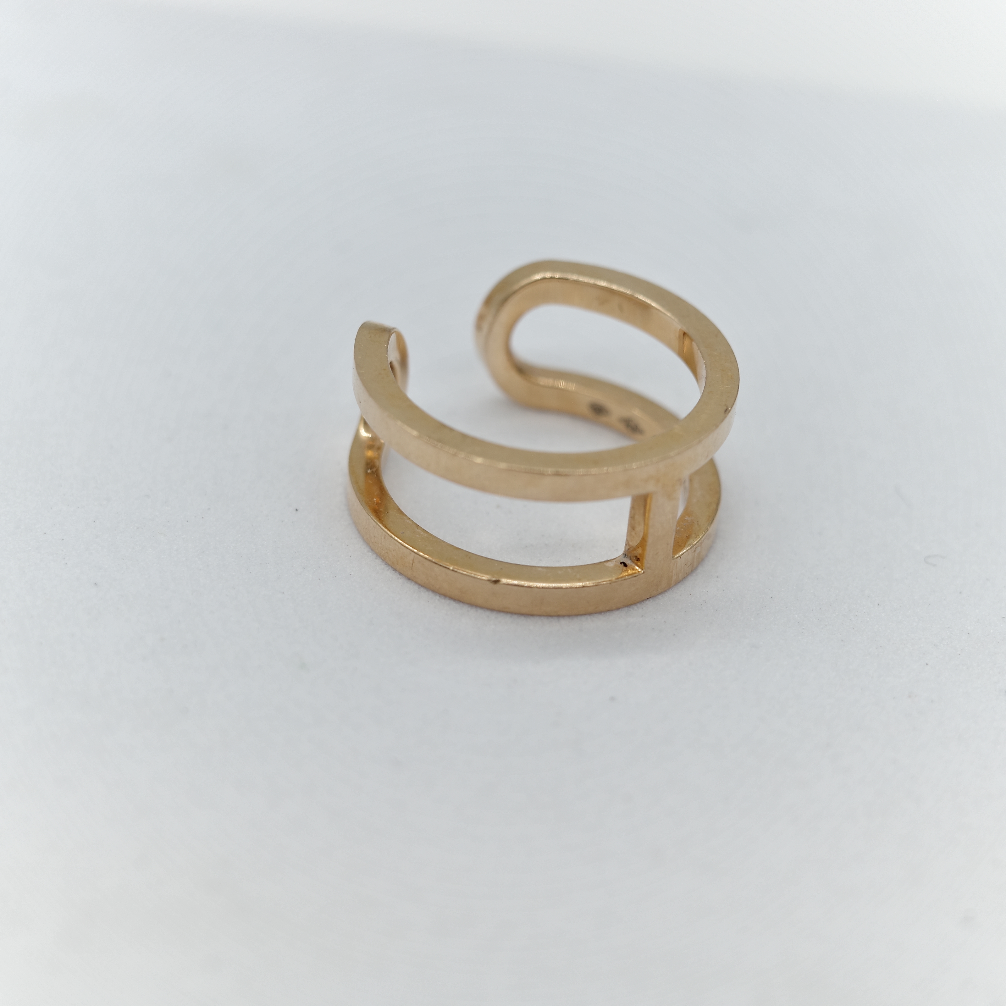 Hermès 愛馬仕 18K 金 H釦 戒指 50-6