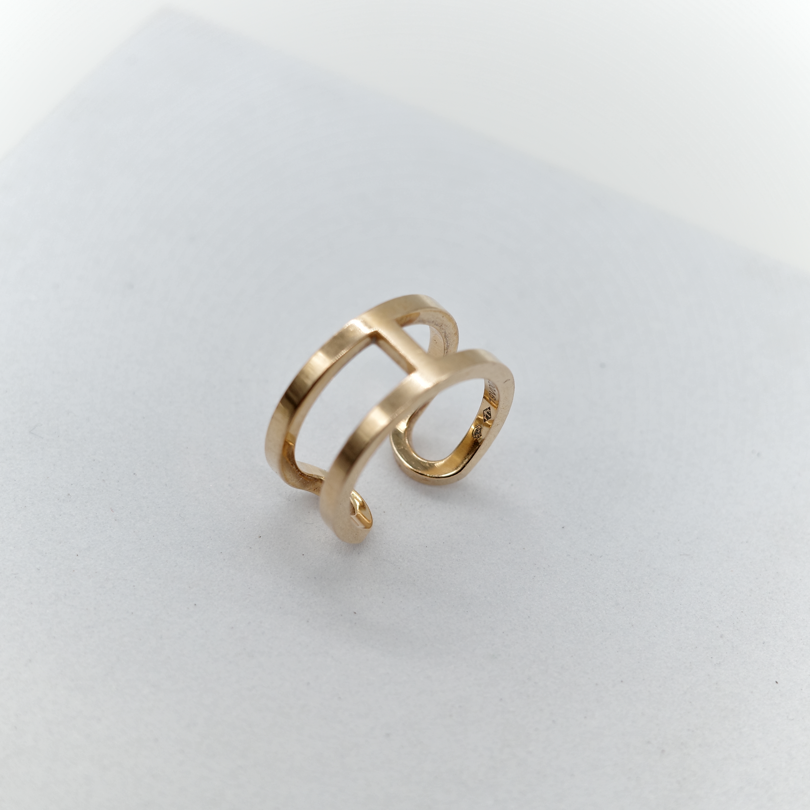 Hermès 愛馬仕 18K 金 H釦 戒指 50-9