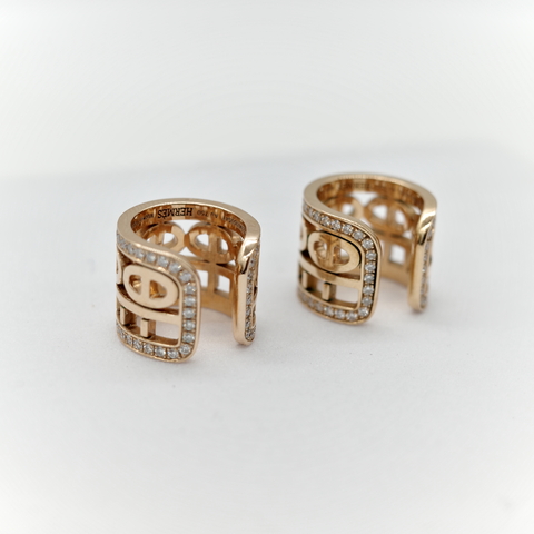 專櫃 30 萬|Hermès 愛馬仕 Chaine d'ancre Divine 18K 黃金 鑽石 耳骨夾
