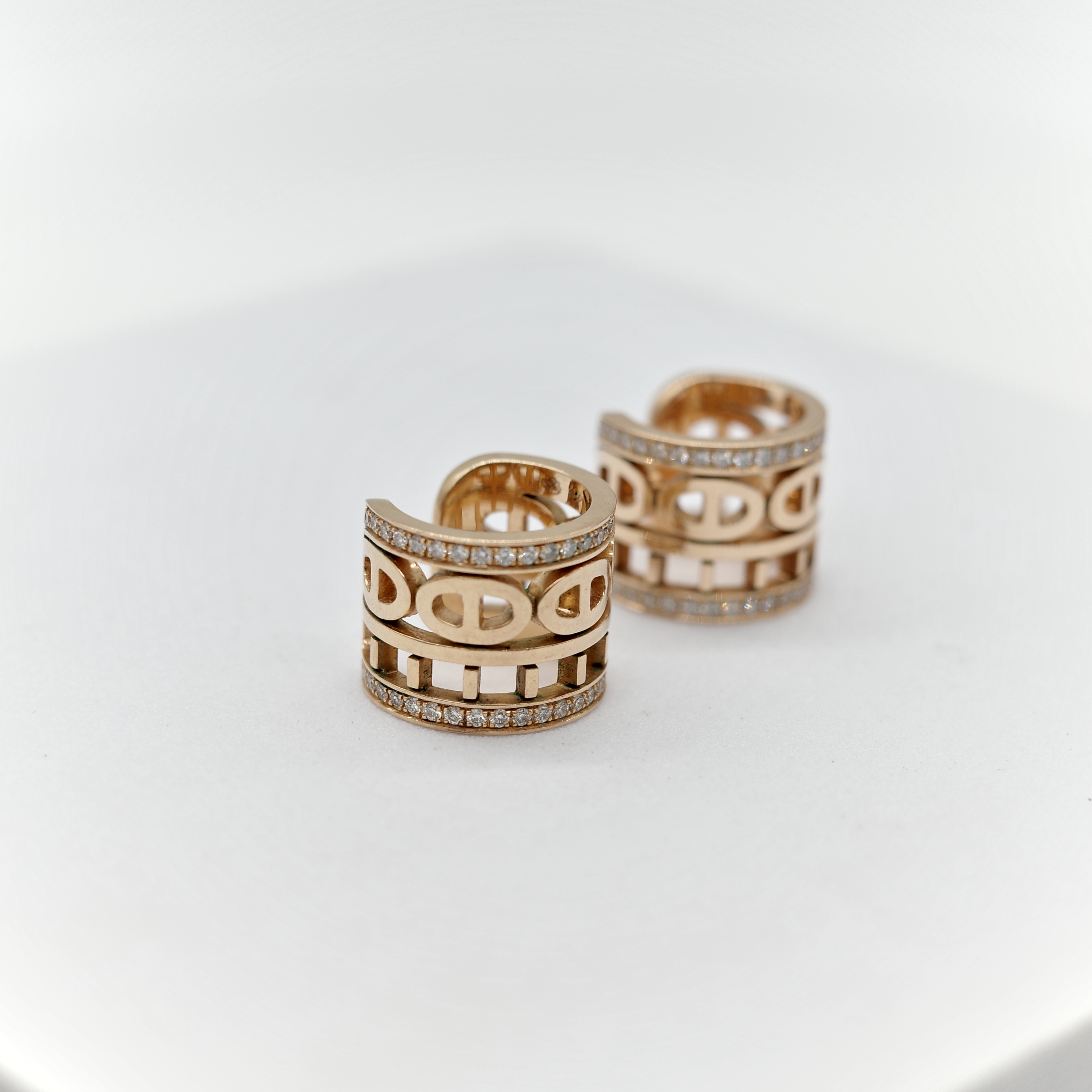 專櫃 30 萬｜Hermès 愛馬仕 Chaine d'ancre Divine 18K 黃金 鑽石 耳骨夾-2