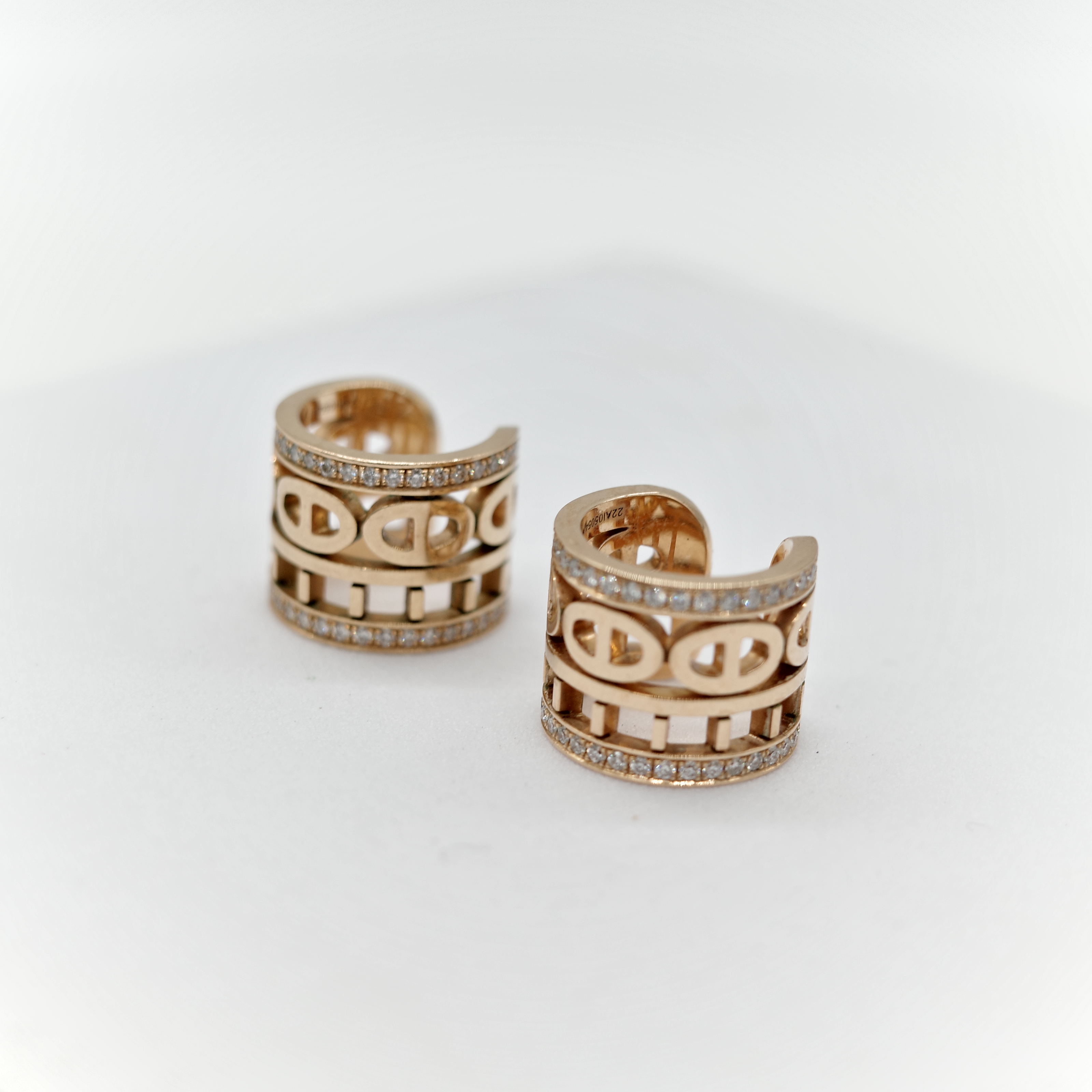 專櫃 30 萬｜Hermès 愛馬仕 Chaine d'ancre Divine 18K 黃金 鑽石 耳骨夾-3