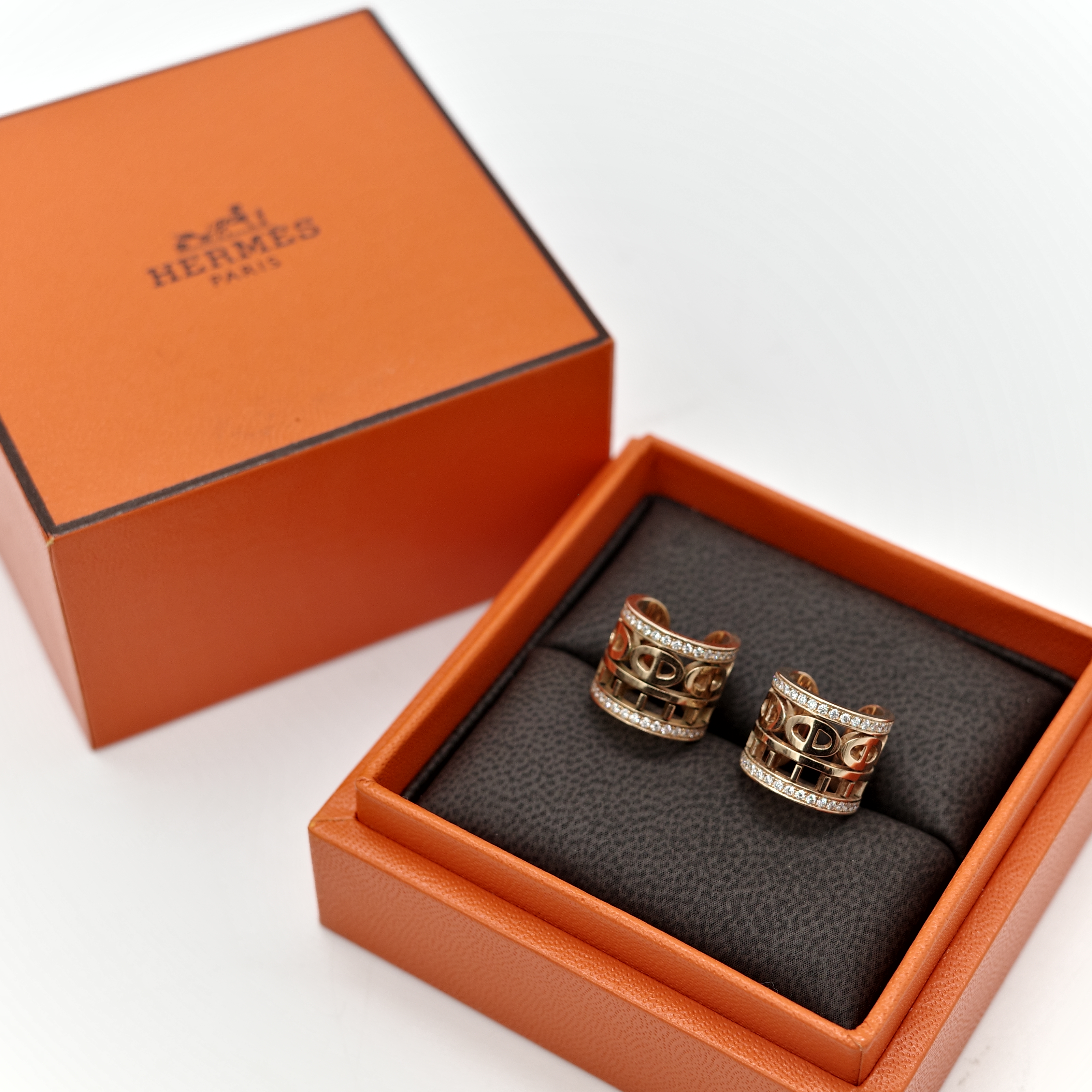 專櫃 30 萬｜Hermès 愛馬仕 Chaine d'ancre Divine 18K 黃金 鑽石 耳骨夾-5