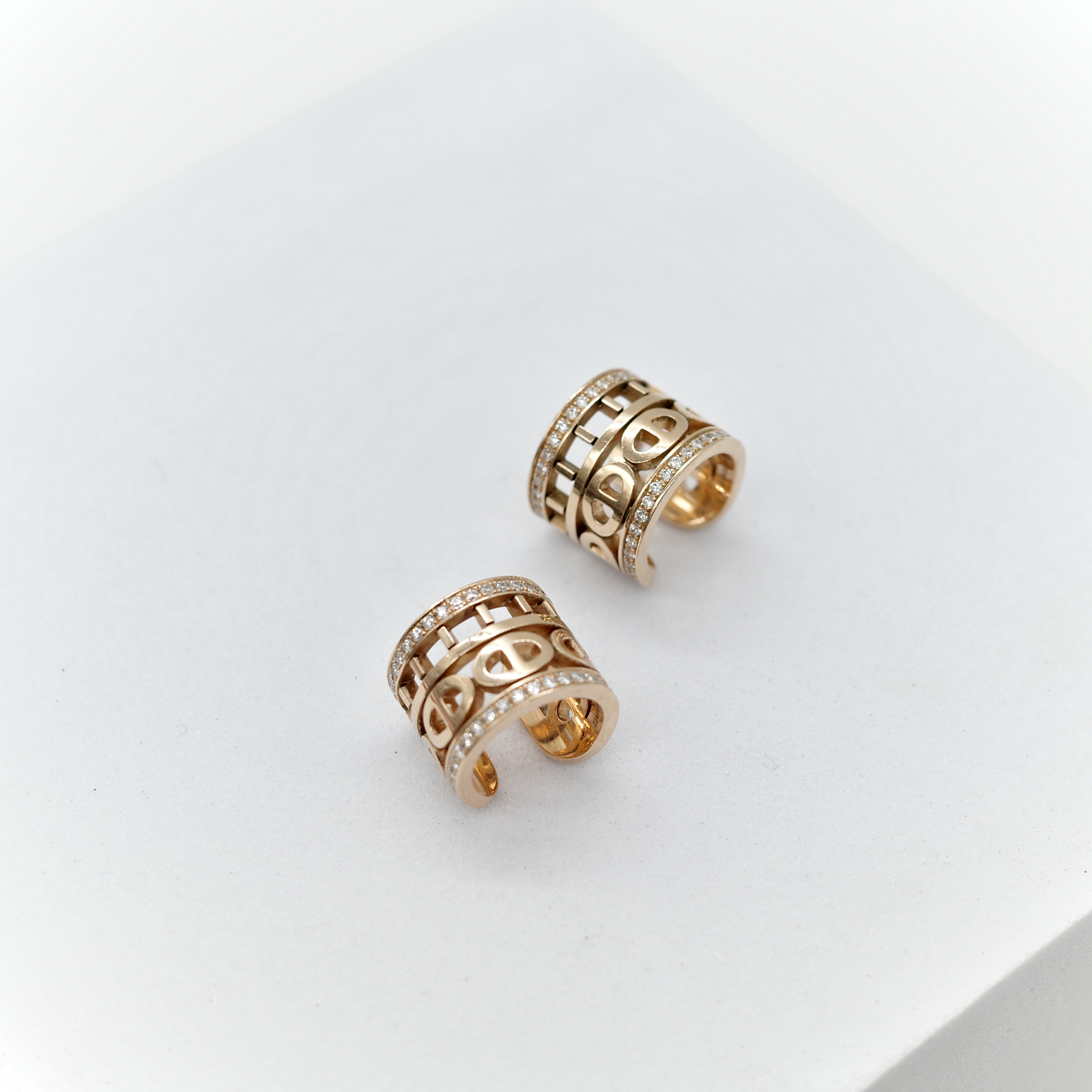 專櫃 30 萬｜Hermès 愛馬仕 Chaine d'ancre Divine 18K 黃金 鑽石 耳骨夾-6