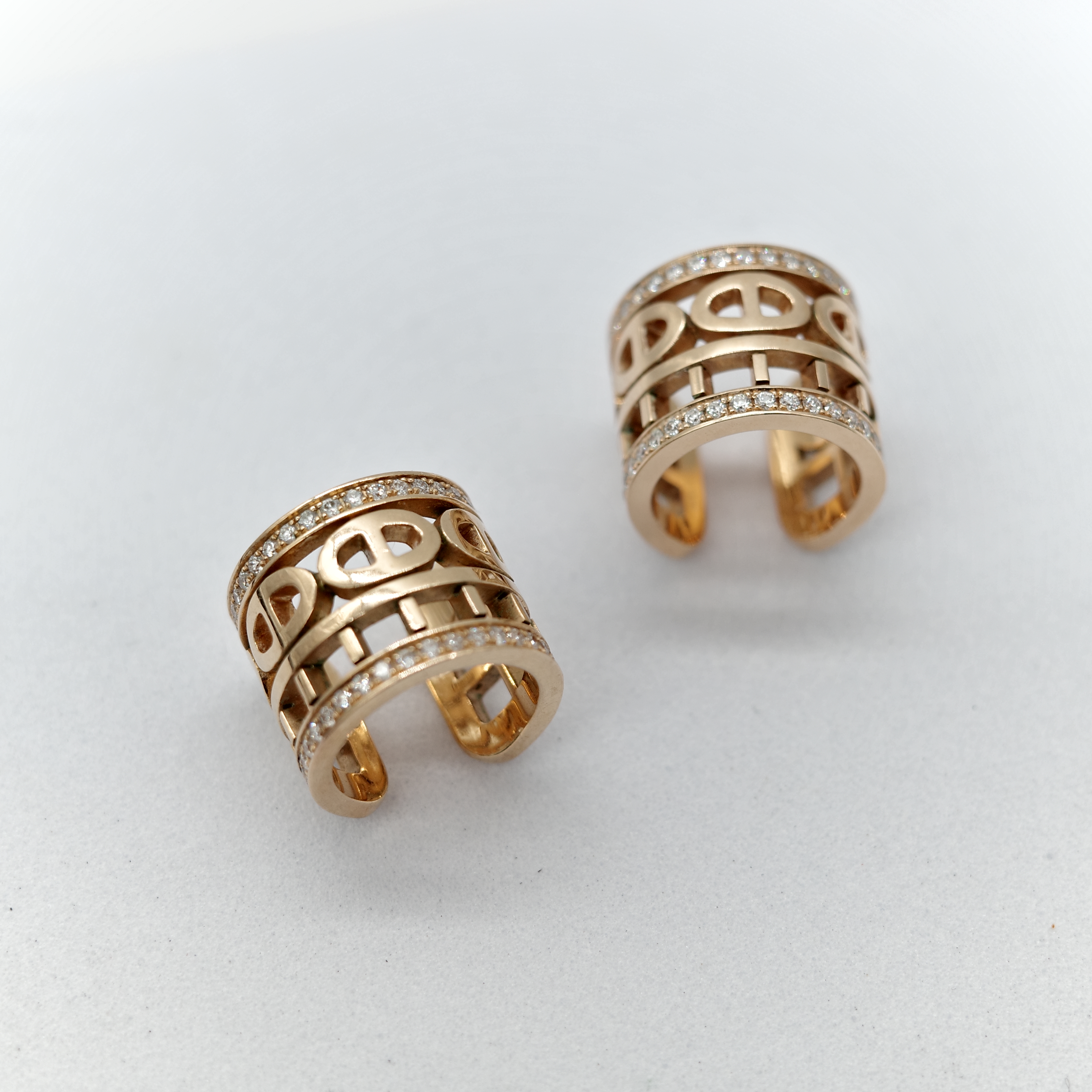 專櫃 30 萬｜Hermès 愛馬仕 Chaine d'ancre Divine 18K 黃金 鑽石 耳骨夾-8