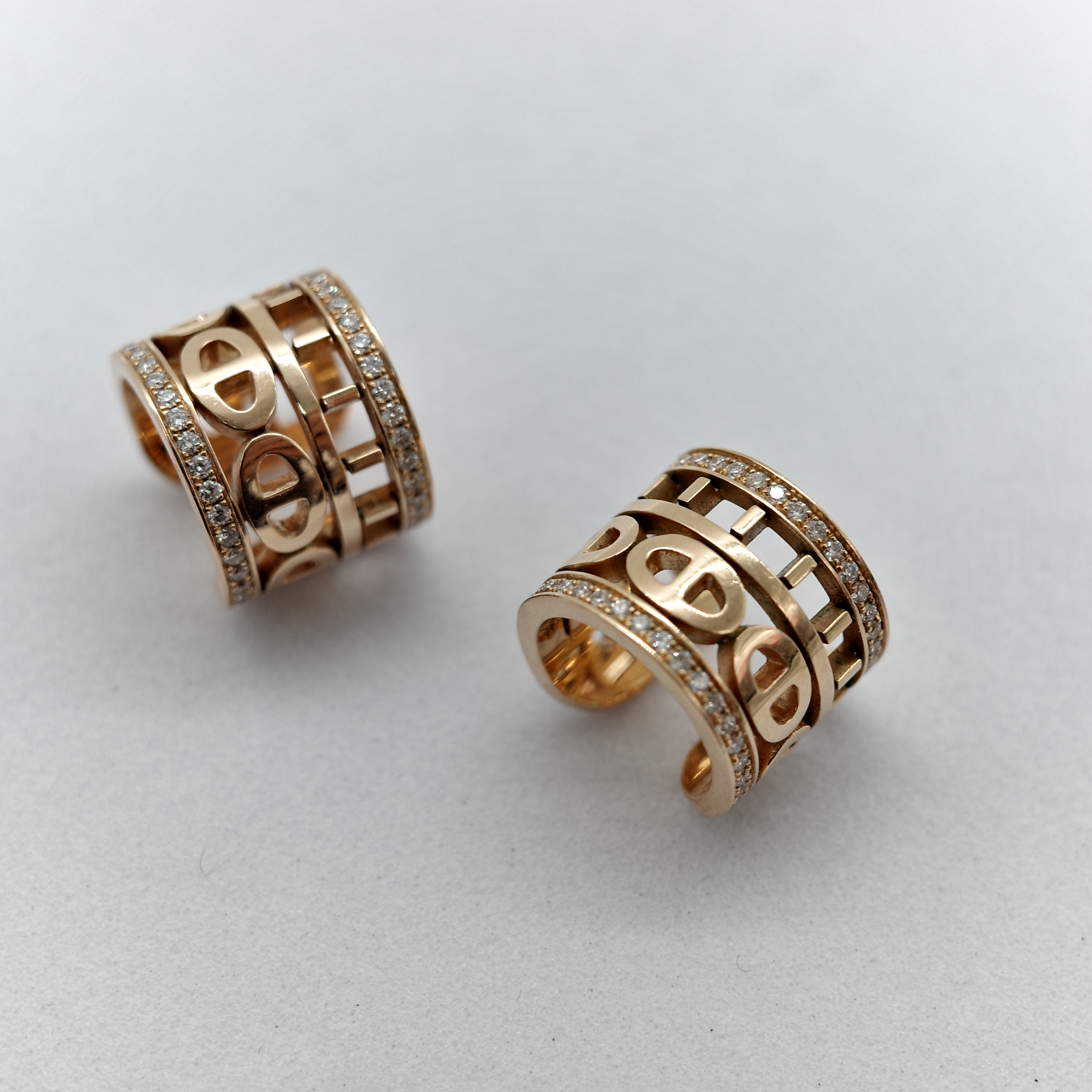 專櫃 30 萬｜Hermès 愛馬仕 Chaine d'ancre Divine 18K 黃金 鑽石 耳骨夾-9