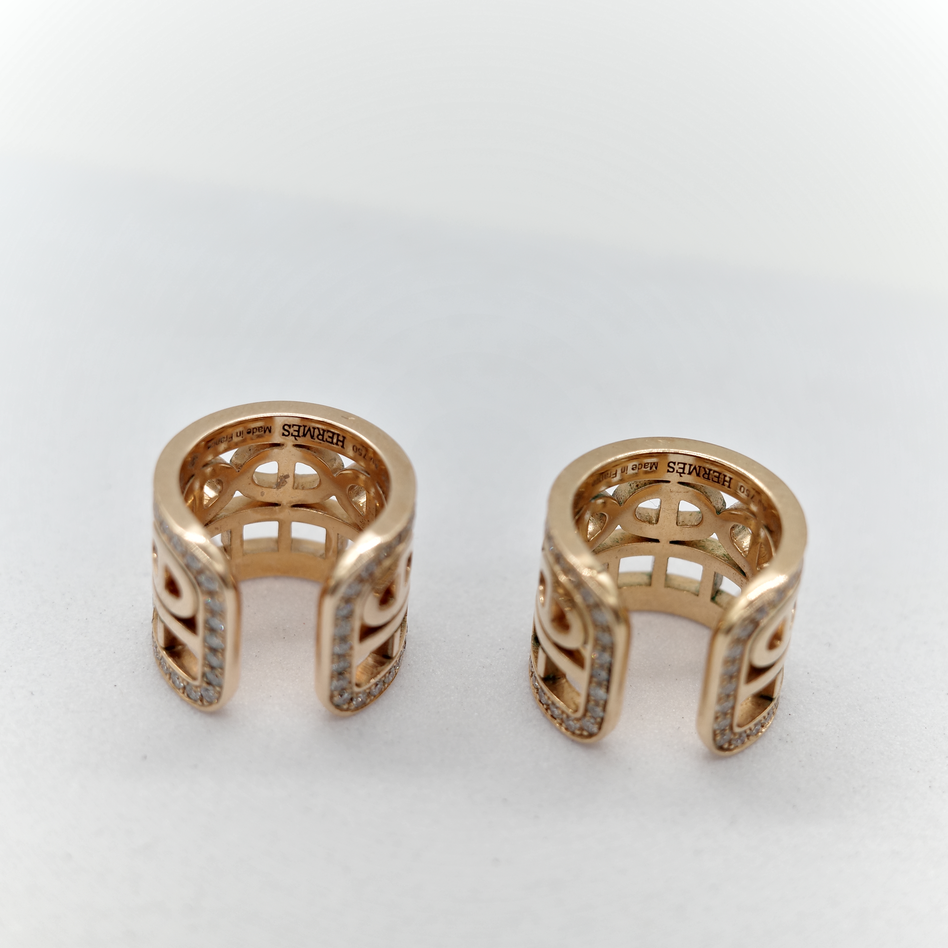 專櫃 30 萬｜Hermès 愛馬仕 Chaine d'ancre Divine 18K 黃金 鑽石 耳骨夾-10