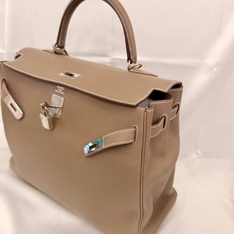 Hermès 大象灰 kelly35 Togo 皮銀釦方框o刻-2