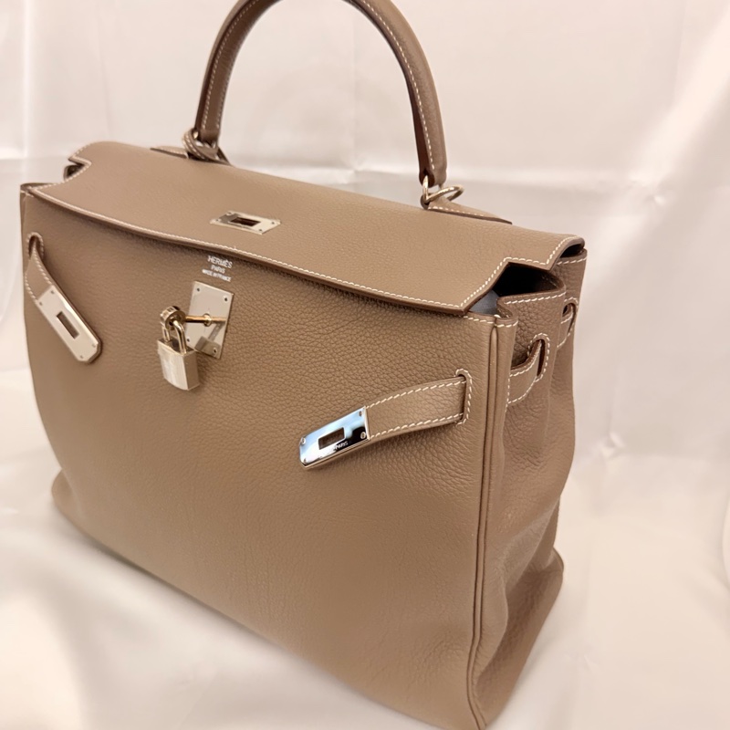 Hermès 大象灰 kelly35 Togo 皮銀釦方框o刻-3