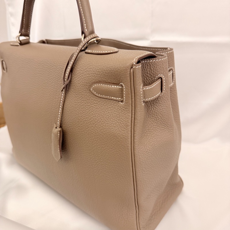 Hermès 大象灰 kelly35 Togo 皮銀釦方框o刻-8