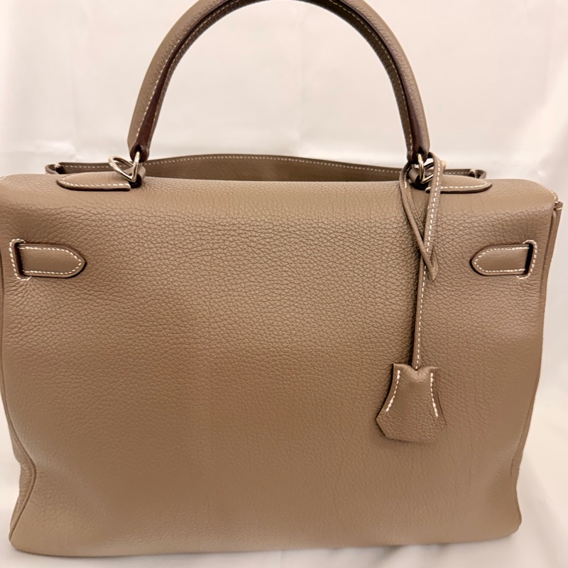 Hermès 大象灰 kelly35 Togo 皮銀釦方框o刻-9