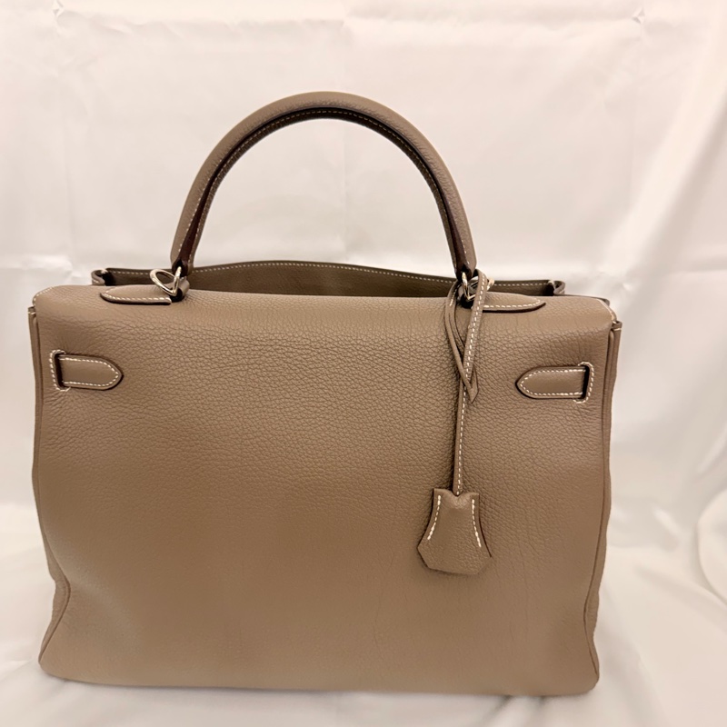 Hermès 大象灰 kelly35 Togo 皮銀釦方框o刻-10