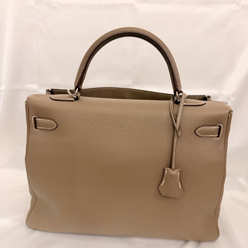 Hermès 大象灰 kelly35 Togo 皮銀釦方框o刻-11
