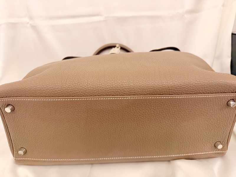 Hermès 大象灰 kelly35 Togo 皮銀釦方框o刻-12