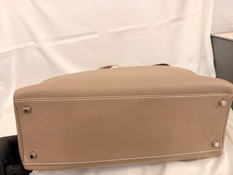 Hermès 大象灰 kelly35 Togo 皮銀釦方框o刻-13