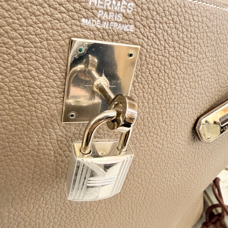Hermès 大象灰 kelly35 Togo 皮銀釦方框o刻-41