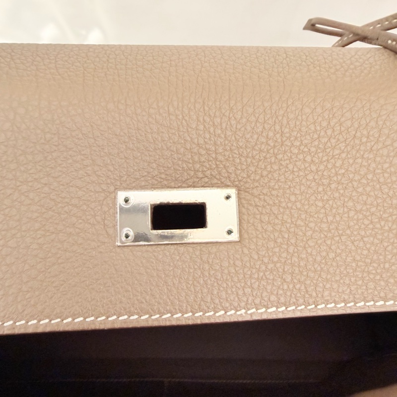 Hermès 大象灰 kelly35 Togo 皮銀釦方框o刻-43