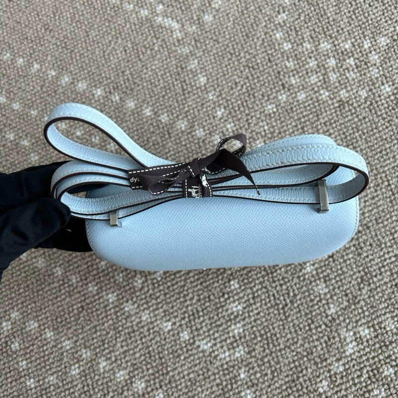 💙98新Hermes/愛馬仕 康康19聖杯藍斜背包 銀扣ep皮 Y刻 銀色五金💠正品保障-5